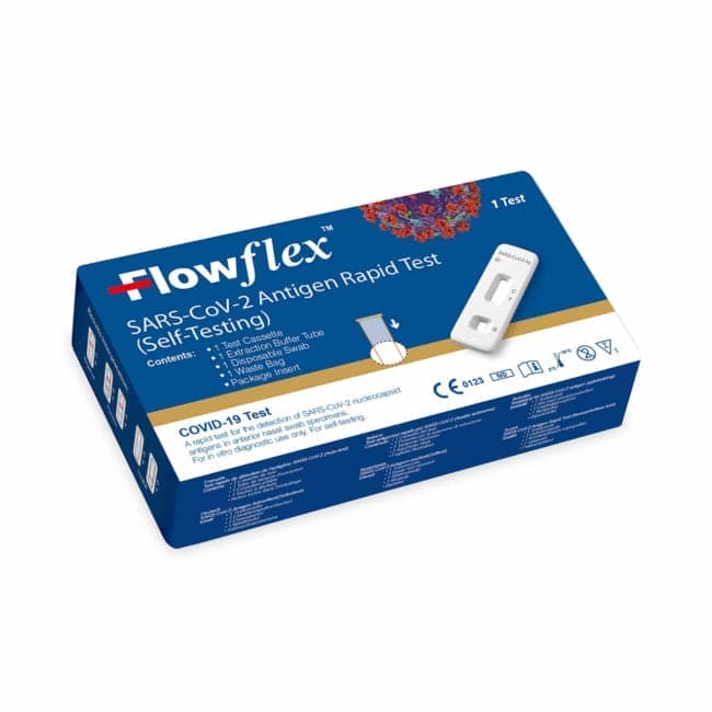 Flowflex Covid Self-Tests Individually Packaged, Carton of 240 Tests.