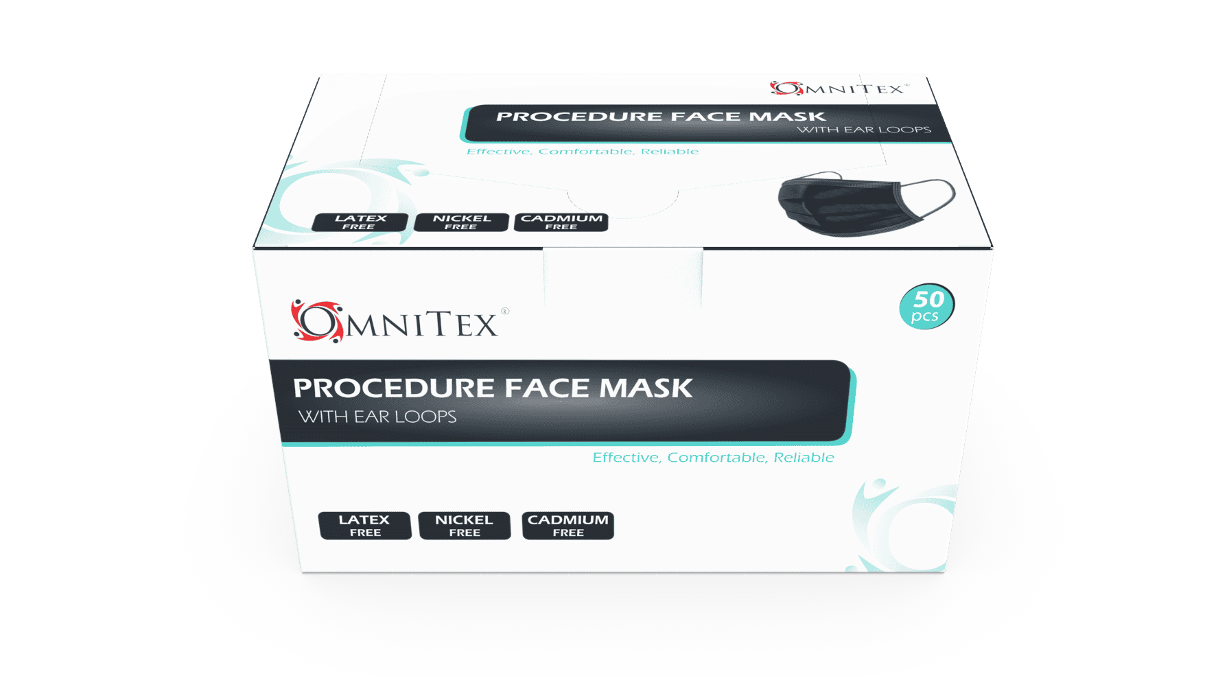 Omnitex Type IIR Face Masks Box of 50 in Black