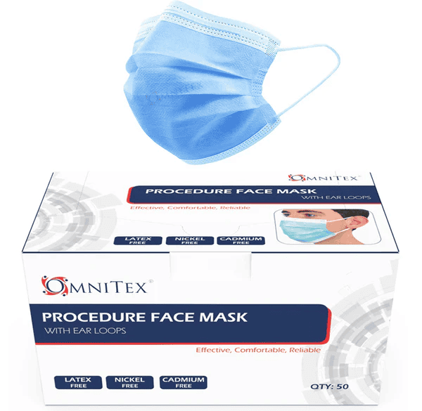 Omnitex Type IIR Face Masks Box of 50 in Blue
