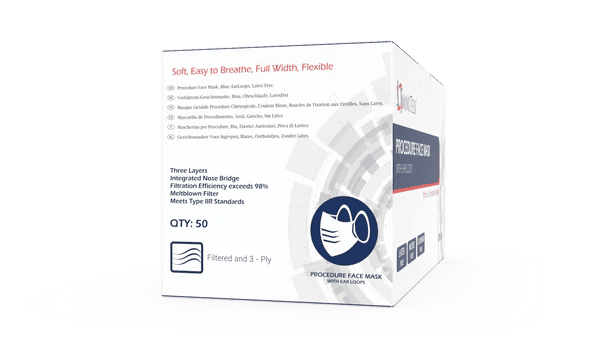 Omnitex Type IIR Face Masks Box of 50 in Blue