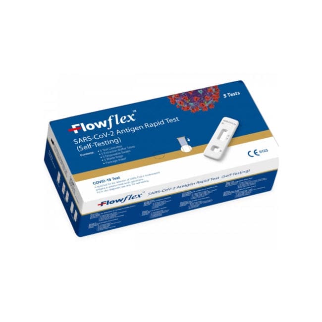 Flowflex Covid Self-Tests 5 Pack Carton Of 120 Packs Expiry Dated October 2025