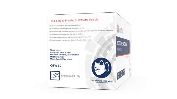 Omnitex Type IIR Face Masks Box of 50 in Blue