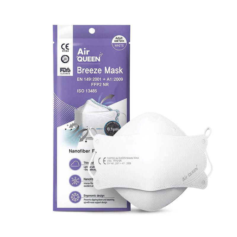 AirQUEEN Breeze Mask – White Individually Wrapped